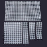Embroidery Canvas Mesh Plastic Sheets (5 PC Set, 7 to 12.5 Inch Long) Hole 4x4mm Bag Purse Bottom Side Padding Rectangle White For Cross Stitching